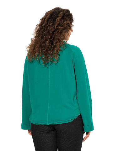 Ulla Popken Sweatshirt in smaragd grün