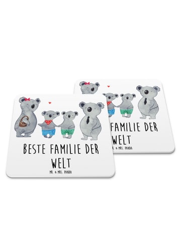 Mr. & Mrs. Panda Coaster Koala Familie zwei mit Spruch in Weiß