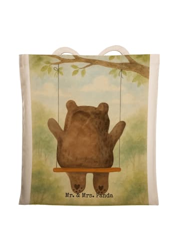 Mr. & Mrs. Panda Schultertasche Bär Schaukel Design ohne Spruch in Weiß