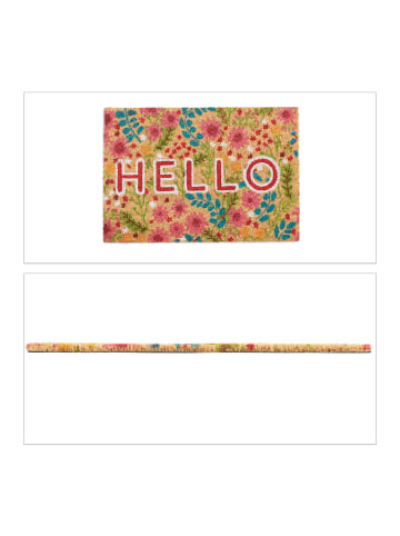 relaxdays Fußmatte "Hello Blumen" in Bunt - (L)60 x (B)40 cm