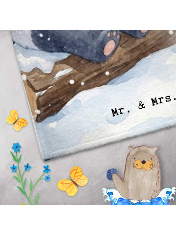 Mr. & Mrs. Panda Gästetuch Panda Winter Pommes Design mit Spruch in Weiß