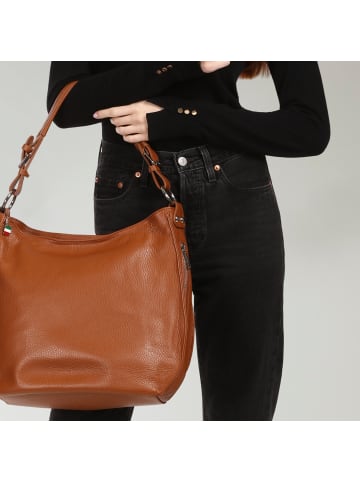 Florence Florence Schultertasche Leder tan, mittelbraun ca. 38cm