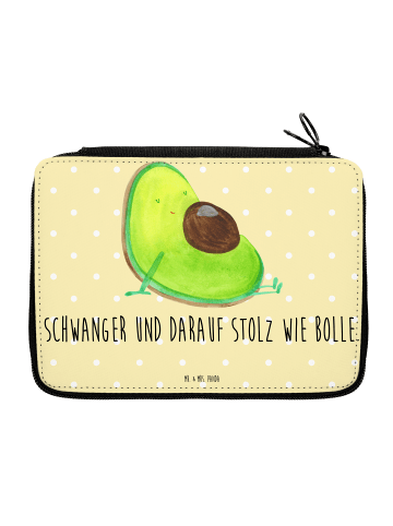 Mr. & Mrs. Panda Federmappe Avocado Schwangerschaft mit Spruch in Gelb Pastell