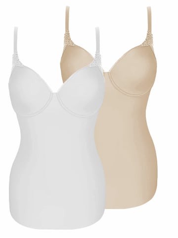 Viania 2er Pack Spacer BH Hemd Carola in nude weiss