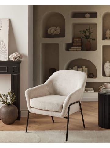 Beliani Sessel VEDDIGE in Beige/Schwarz - (W) 74 x (H) 85 x (L) 82 cm
