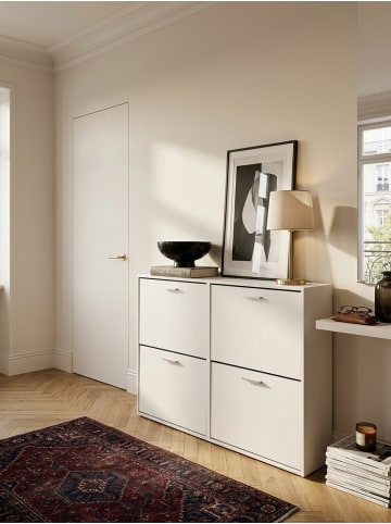 KADIMA DESIGN Schuhschrank WL5.829 Modern 120 x 81 x 24 cm Holz Schuhregal 4 in Weiß