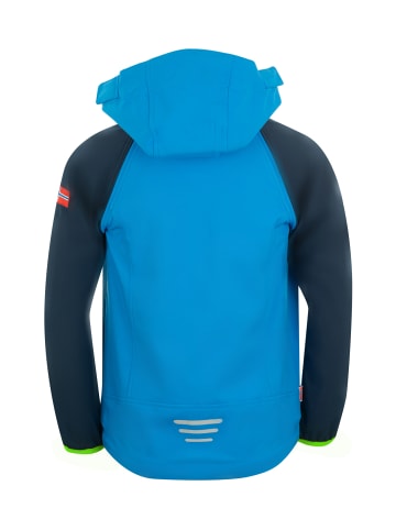 Trollkids Softshell Jacke Zip Off "Rondane" in Marineblau / Mittelblau / Grün