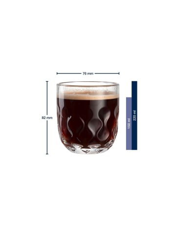 LEONARDO 6er Set Kaffeegläser (2) Gocce 220 ml transparent in transparent