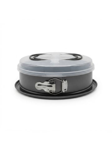 relaxdays Springform mit Deckel in Anthrazit/ Transparent - Ø 26 cm