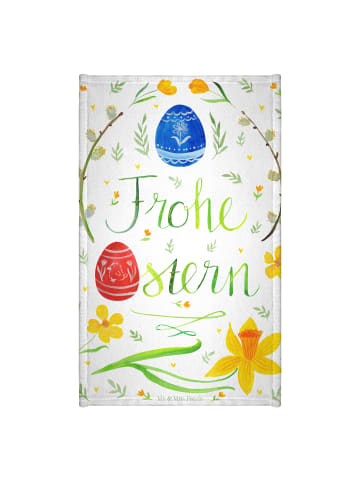 Mr. & Mrs. Panda Gästehandtuch Ostern Frohe Ostern mit Spruch in Weiß