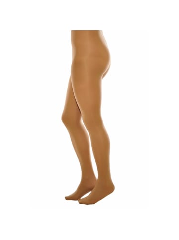 COFI 1453 Blickdichte und warm 60 Den Mikrofaser Strumpfhose ohne Muster in Tan Beige