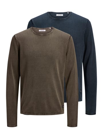 Jack & Jones Pullover Leo in Braun / dunkelblau