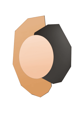 Beliani Wandspiegel TROYON Roségold/Kupfer/Schwarz - (W) 62 x (H) 80 x (L) 2 cm Vertikal