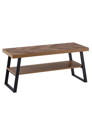 KADIMA DESIGN Couchtisch 100x40x41 cm Sofatisch mit Fischgrät-Muster, Design