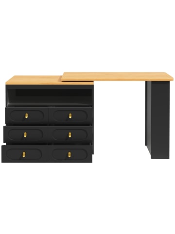 ABRIHOME Ausziehbarer Sideboard mit 360° Drehfunktion und Stauraum in Schwarz