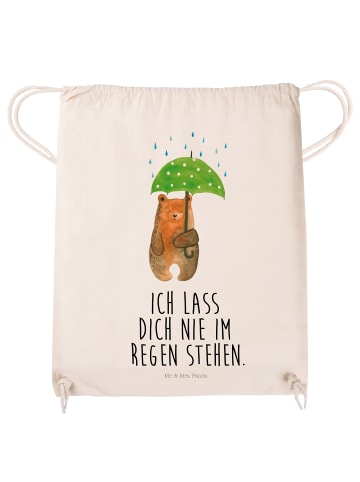 Mr. & Mrs. Panda Baumwolltasche Bär Regenschirm mit Spruch in Creme
