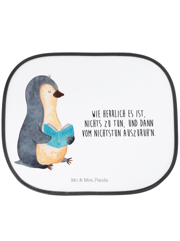 Mr. & Mrs. Panda Blendschutz Auto Pinguin Buch mit Spruch in Weiß