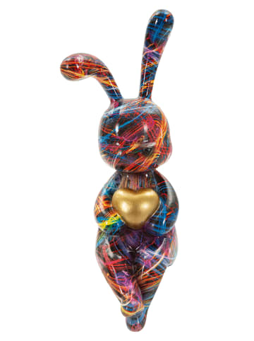 Mauro Ferretti Mehrfarbige, hasenförmige Kunstharzskulptur, 8 x 10 x 23 cm