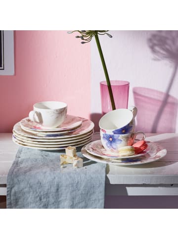 Villeroy & Boch 6er Set Teetassen mit Untertassen Mariefleur Gris Basic 150 ml in bunt