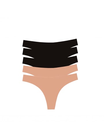 Occulto 5er Pack Seamless Tanga Ravenna in 5BlkSandMix S