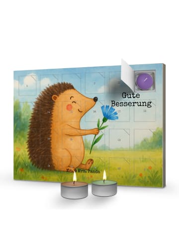 Mr. & Mrs. Panda adventskalender duftkerzen Igel Blumen Design m... in Weiß