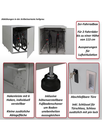MCW 2er-Fahrradgarage P93, Hellgrau