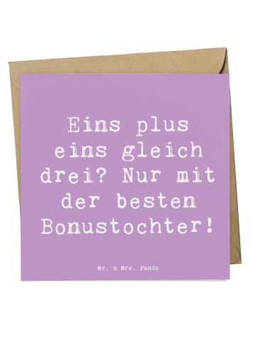 Mr. & Mrs. Panda Deluxe Karte Spruch Beste Bonustochter mit Spruch in Lavendeltraum