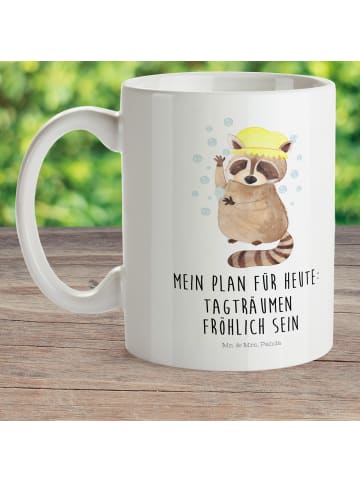 Mr. & Mrs. Panda Kinderbecher Waschbär mit Spruch in Weiß