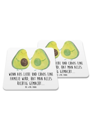 Mr. & Mrs. Panda Untersetzer Avocado Pärchen mit Spruch in Weiß