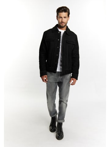 DreiMaster Vintage Herren Wildlederjacke in Schwarz