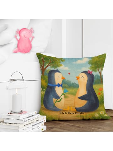 Mr. & Mrs. Panda Kuschelkissen 40x40 Pinguin Pärchen Design ohne... in Weiß