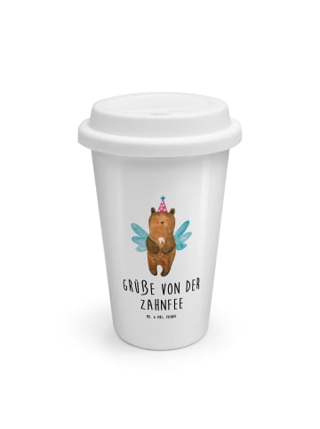 Mr. & Mrs. Panda ToGo Kaffeebecher Bär Zahnfee mit Spruch in Weiß