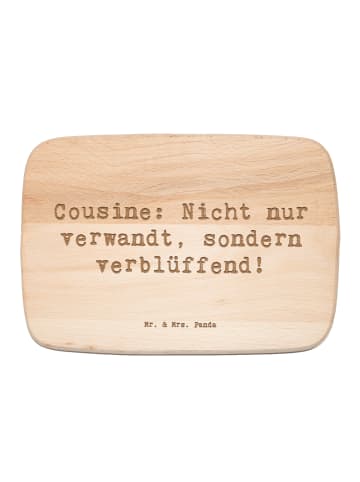 Mr. & Mrs. Panda Schneidebrett Spruch Cousine Wunder mit Spruch in Transparent