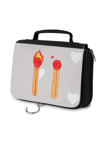 Mr. & Mrs. Panda Waschtasche Streichhölzer ohne Spruch in Grau Pastell