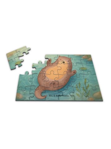 Mr. & Mrs. Panda Puzzle Otter Umarmen Design ohne Spruch in Weiß