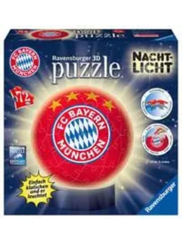 Ravensburger Nachtlicht FC Bayern München 3D Puzzle-Ball 72 Teile | Erlebe Puzzeln in der...