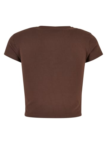 Urban Classics Urban Classics Damen Ladies Stretch Jersey Cropped Tee in brown