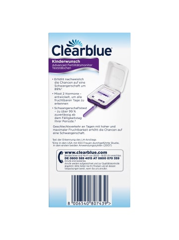 Clearblue Kinderwunsch "Fertilitätsmonitor Teststäbchen" (30 St.+ 3 Schwangerschaftstests)