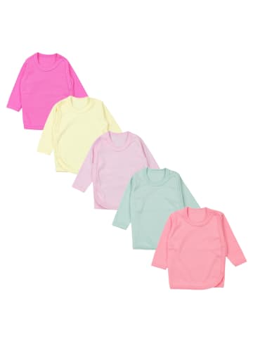 TupTam 5er- Set Wickelshirts in rosa/gelb