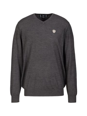 19V69 Italia by Versace V-Ausschnitt-Pullover Rocco in grau