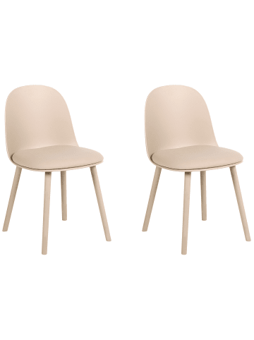 Beliani 2er-Set Esszimmerstuhl ANKENY in Beige