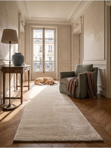 KADIMA DESIGN Teppichläufer Uni Antirutsch weich wohnlich Wohnzimmer Schlafzimmer in Beige