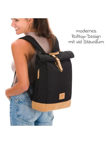 fillikid Wickelrucksack Berlin im Rolltop-Design mit in schwarz