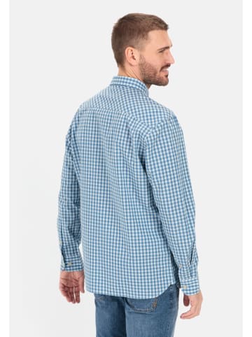 Camel Active Langarmhemd mit Karomuster in Hellblau