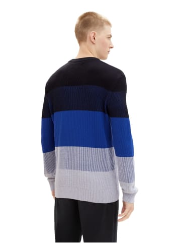 TOM TAILOR Denim Pullover STRUCTURED COLORBLOCK in Mehrfarbig