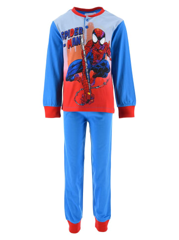 Spiderman 2tlg. Outfit: Schlafanzug Pyjama Langarmshirt und Hose in Blau