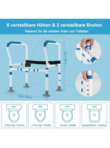 COSTWAY Aufstehhilfe Toilette in Blau