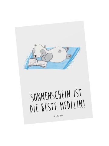 Mr. & Mrs. Panda Postkarte Sommer Sonnenschein mit Spruch in Weiß