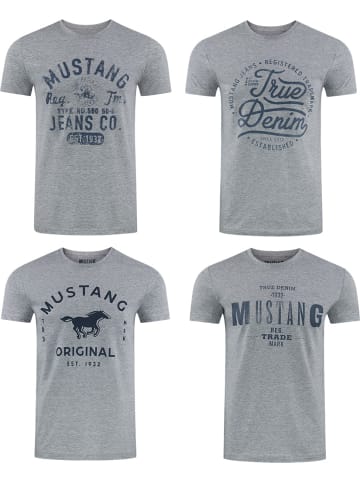 Mustang T-Shirt Basic Print 4er Pack in Mehrfarbig