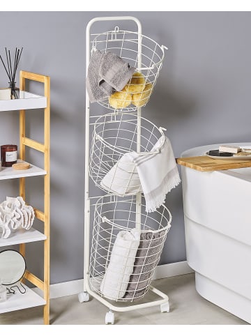 Beliani Bad-Kleinaufbewahrung AYAPAL in Weiß - (W) 37 x (H) 123 x (L) 27 cm